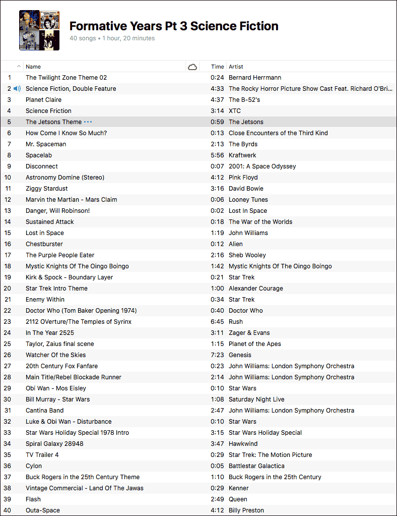 '70s science fiction playlist