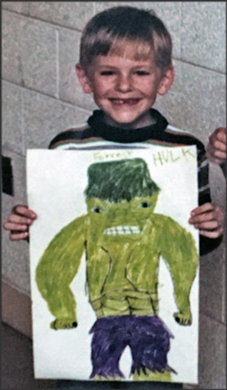 Childish things - 2nd Grade Hulk drawing